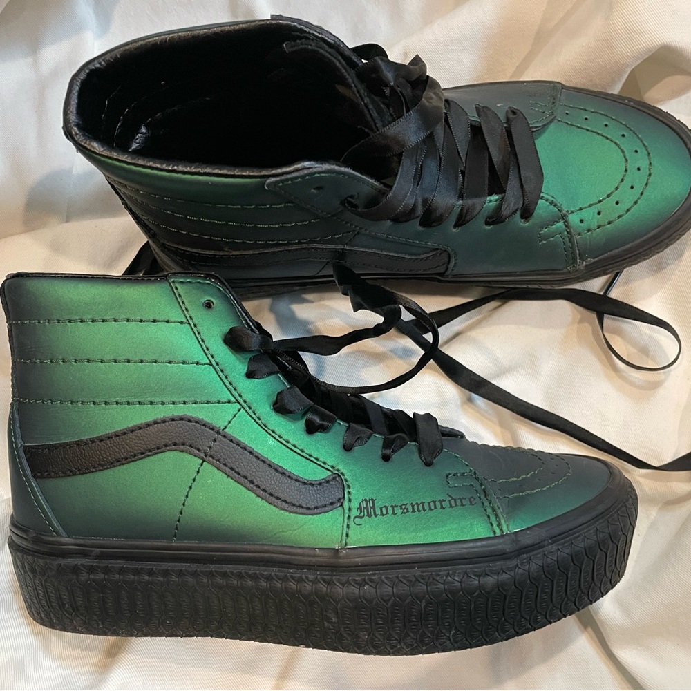 Vans x Harry Potter Green and Black Iridescent High-Top Sneakers
